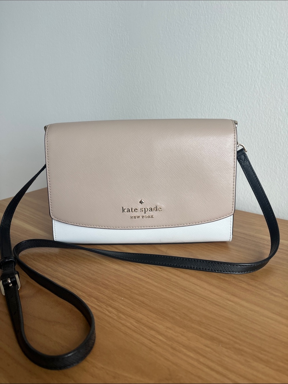 kate spade Beige, White & Black Colorblock Crossbody